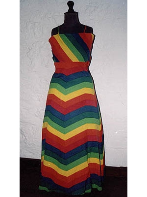 Primary Stripes Evening Dress