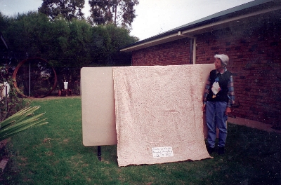 Quilt with the grand-daughter who found the names