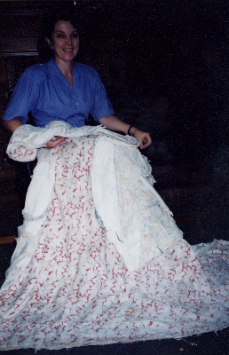 Kathy Walker with quilt