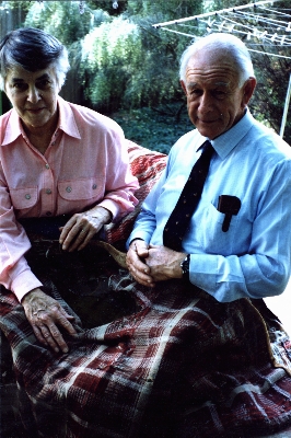 Bill and Muriel with the quilt