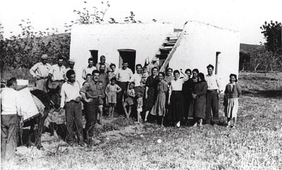 People of the village of Sikea early 1950's. Maria is 7th from right, Eleni is 3rd from right.