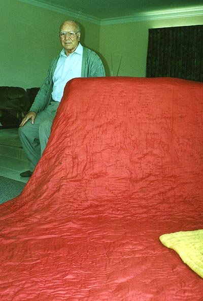 Sam Genovese with quilt
