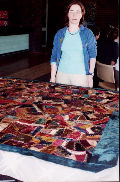 Gabrielle Carter with quilt