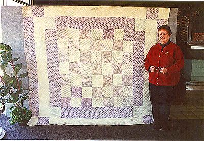 Alison Tunney with quilt