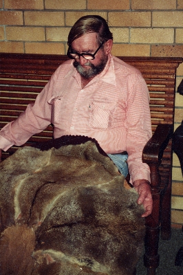 Bud Ford with the whip tail wallaby rug