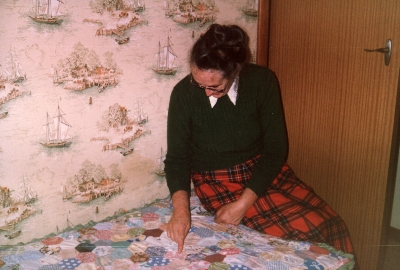 Kathleen White and quilt