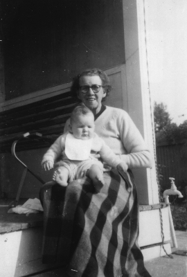 Rebecca Keen with grand son Allan, 1956