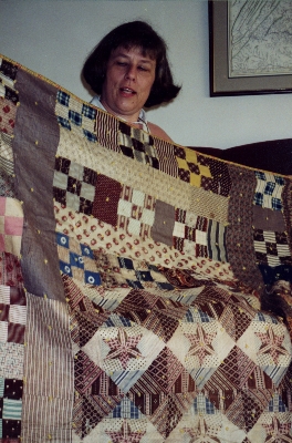 Margery Creek with the quilt