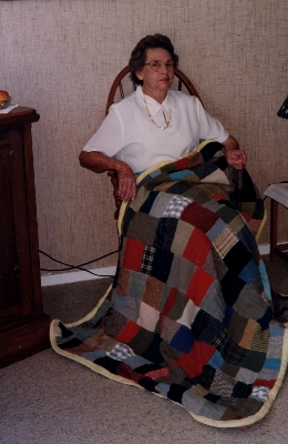 Olive Snow with the quilt 1998