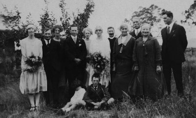 Family wedding group. Catherine Anderson on the right. 1926