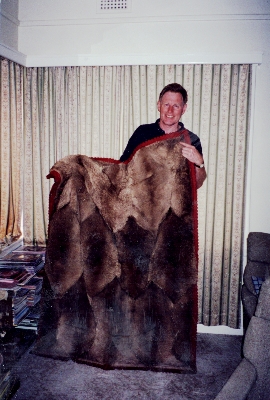 Kenneth Johnson with the rug