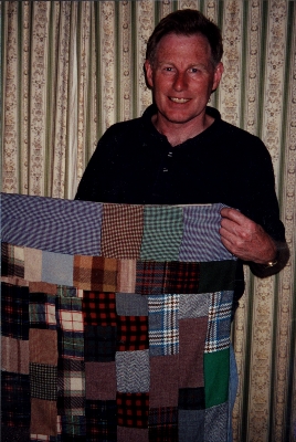 Kenneth with his school rug, March 2000