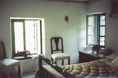 A bedroom in the Katakouzinos house in Kaminia, Lemnos