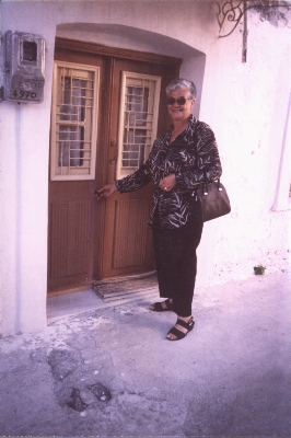 Della at the family house at Aghia Paraskevi