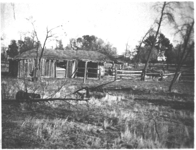 The chaff shed and cow yard