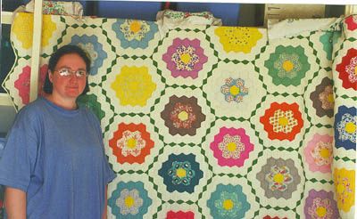 Shari Jamieson with her quilt.